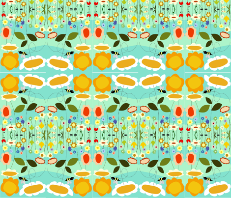 beesflowers fabric by nancybarnett on Spoonflower - custom fabric