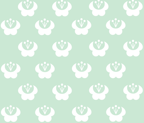 ume_green_fq fabric by chibibutterfly on Spoonflower - custom fabric