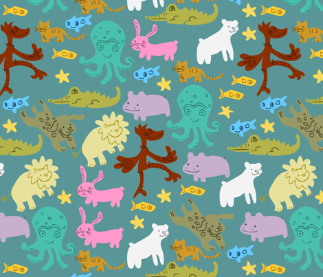 animal parade fabric by allieb on Spoonflower - custom fabric