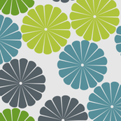 green and blue flowers