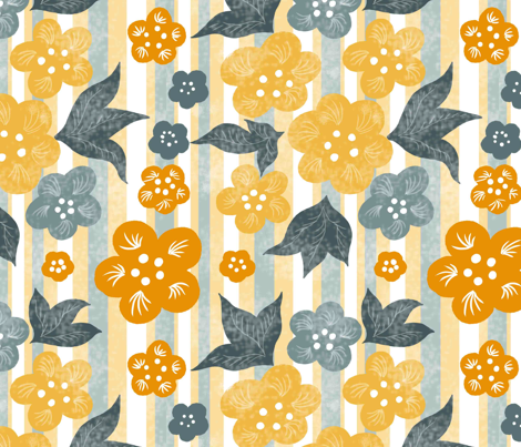 stripes_flowers fabric by lankam on Spoonflower - custom fabric