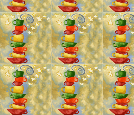 stacked_coffee_cups fabric by studiopetite on Spoonflower - custom fabric