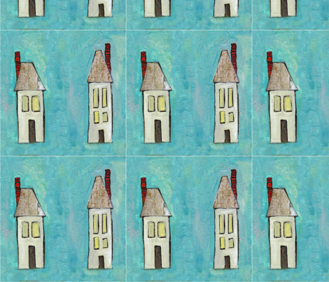 two_little_houses fabric by studiopetite on Spoonflower - custom fabric