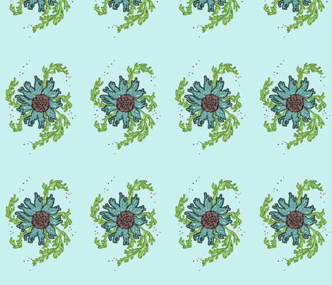 blue_flower fabric by silverspoon on Spoonflower - custom fabric