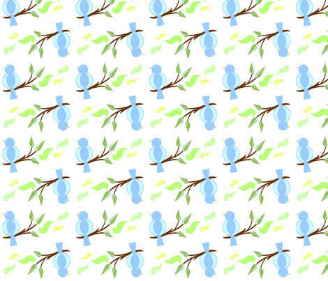 BlueBirds-ed fabric by mrshervi on Spoonflower - custom fabric