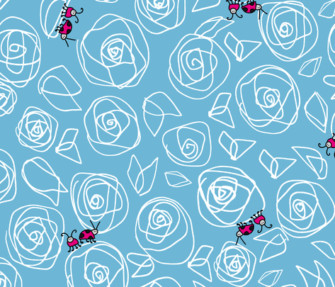 roses and visitors fabric by musterartig on Spoonflower - custom fabric