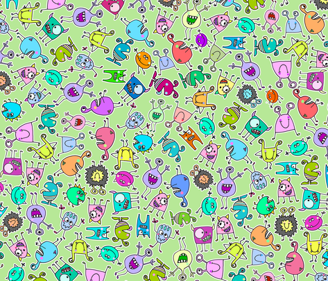 monsters4 fabric by musterartig on Spoonflower - custom fabric