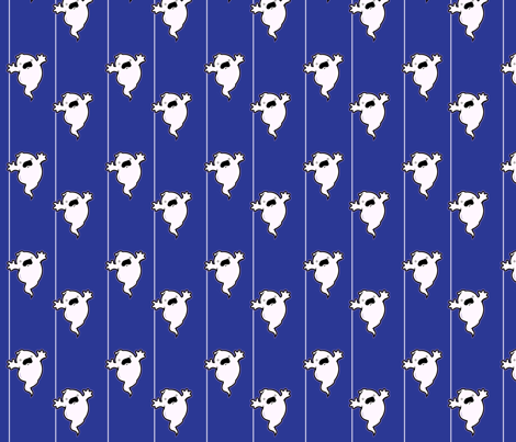 Boo in Blue fabric by arcana-j on Spoonflower - custom fabric