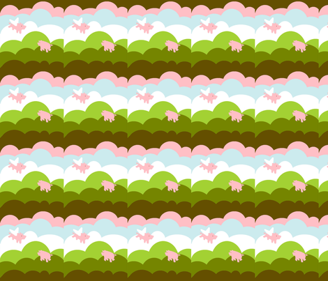 Pigs Fly fabric by laurawilson on Spoonflower - custom fabric