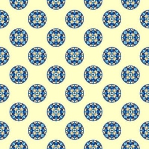 Burian Blue:  Dots on yellow   ©2010 by Jane Walker