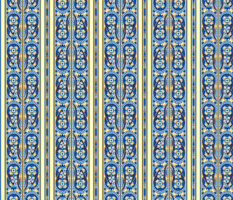 Burian Blue:  Paisley stripes   ©2010 by Jane Walker fabric by artbyjanewalker on Spoonflower - custom fabric