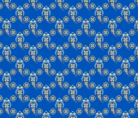 Burian Blue:  Paisley and dots   ©2010 by Jane Walker