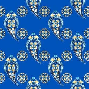 Burian Blue:  Paisley and dots   ©2010 by Jane Walker