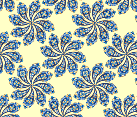 Burian Blue:  Paisley   ©2010 by Jane Walker fabric by artbyjanewalker on Spoonflower - custom fabric