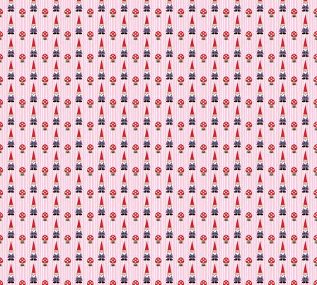 gnomes_on_pink fabric by pixeldust on Spoonflower - custom fabric