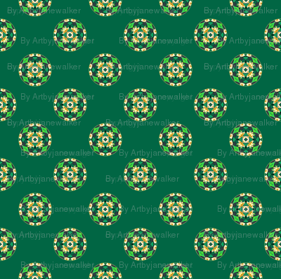 Burian Green:  Dots on green   ©2010 by Jane Walker