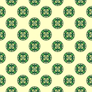 Burian Green:  Dots on yellow   ©2010 by Jane Walker