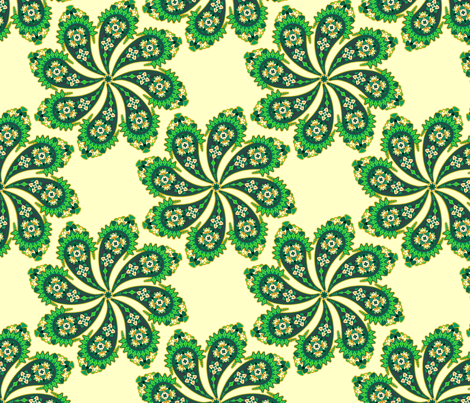 Burian Green:  Paisley   ©2010 by Jane Walker fabric by artbyjanewalker on Spoonflower - custom fabric