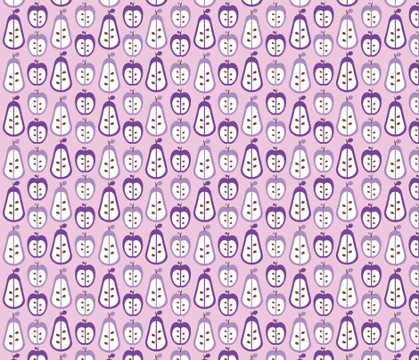 Purple Pears and Apples fabric by ruthiepearl on Spoonflower - custom fabric