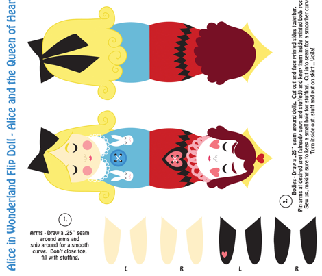 wonderland flip doll fabric by jordan_elise on Spoonflower - custom fabric