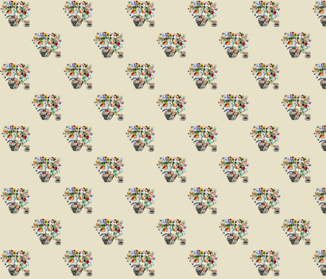 Tulip Tea Checker Companion fabric by karenharveycox on Spoonflower - custom fabric
