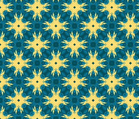 gold and blue star burst fabric by khowardquilts on Spoonflower - custom fabric