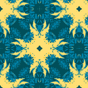 gold and blue star burst