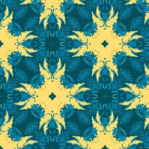 gold and blue star burst