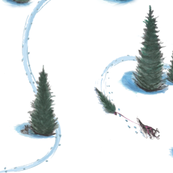 SIberian husky pulling Christmas tree #2
