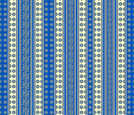 Burian Blue:  Greyhound Stripe   ©2010 by Jane Walker fabric by artbyjanewalker on Spoonflower - custom fabric