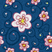 Blue and Pink Flowers