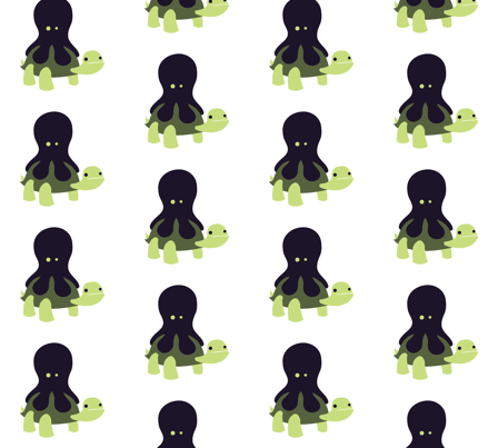 Octopus & Turtle fabric by bilchamberlin on Spoonflower - custom fabric