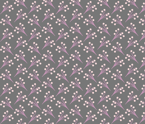 berries_pink_pink_grey fabric by ruthiepearl on Spoonflower - custom fabric