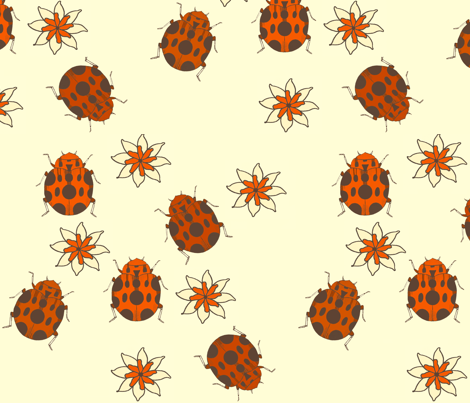 lady_bug_and_flowers fabric by holli_zollinger on Spoonflower - custom fabric