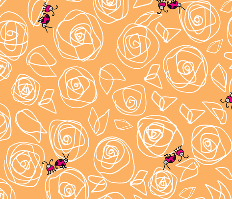 roses and visitors fabric by musterartig on Spoonflower - custom fabric