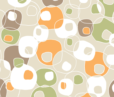 loops orange/green fabric by musterartig on Spoonflower - custom fabric