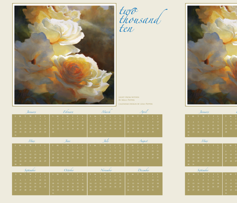 Light Withinrosecalendar fabric by leslipepper on Spoonflower - custom fabric