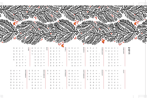 arborvitae calendar towel fabric by monmeehan on Spoonflower - custom fabric