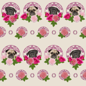 pug vintage wall paper, pug love:)