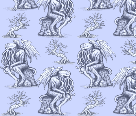 Picnic with Cthulhu fabric by jenithea on Spoonflower - custom fabric