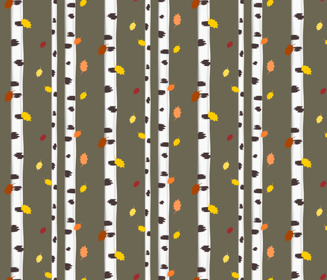 birchleaves fabric by mrshervi on Spoonflower - custom fabric