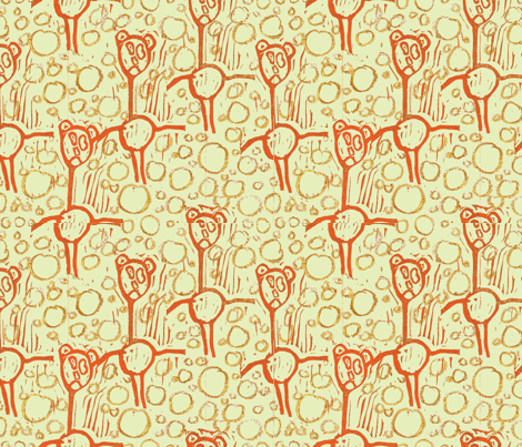 pebblesOrangebearGreen fabric by steph_tichenor on Spoonflower - custom fabric