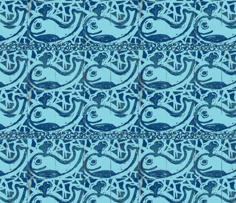 whalesBubblesBlueGrey fabric by steph_tichenor on Spoonflower - custom fabric
