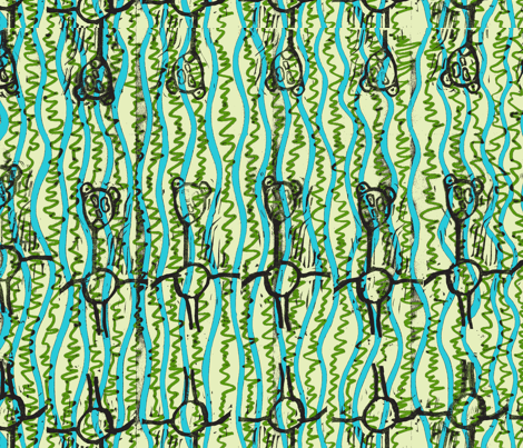 pebblesLinesPaleGreen fabric by steph_tichenor on Spoonflower - custom fabric
