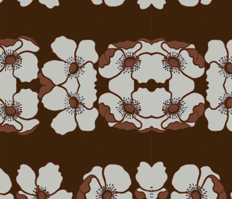brown_background_flowers fabric by snork on Spoonflower - custom fabric
