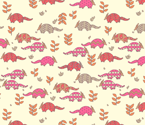 armadillo_pink fabric by holli_zollinger on Spoonflower - custom fabric