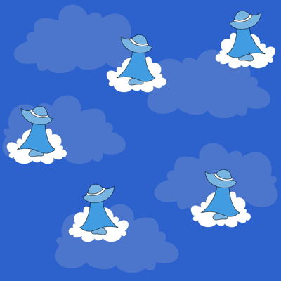 Fluffy Clouds, Blue Sky