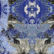 liquid kitty feather blue