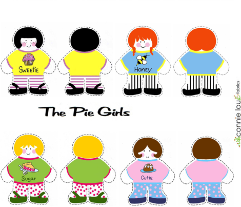 pie girls pocket dolls fabric by connielou on Spoonflower - custom fabric