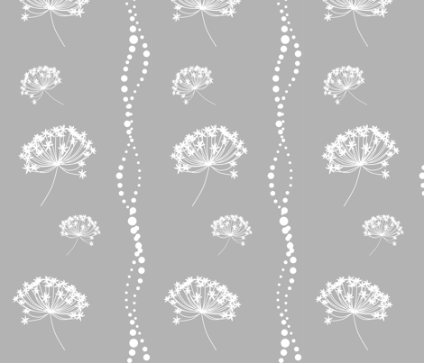 flowerwhiteongray fabric by mrshervi on Spoonflower - custom fabric